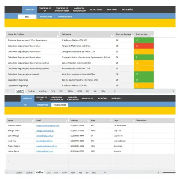 Spreadsheet for PPE Control: Manage Your Protective Equipment Efficiently