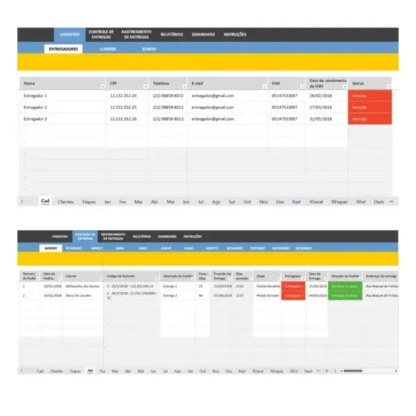 Spreadsheet for logistics delivery control: Optimise your logistics with this efficient tool